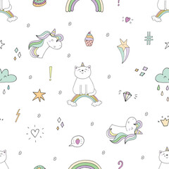 seamless pattern with cats