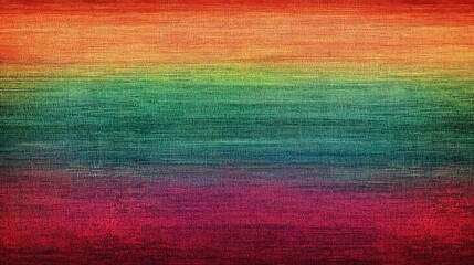 A textured horizontal gradient featuring intense shades of crimson red fading into sunset orange, transitioning to vibrant green and sapphire blue at the center. 