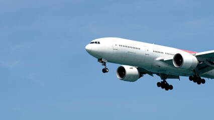 Passenger liner in the blue sky