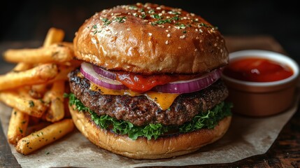 a double cheeseburger with sauce