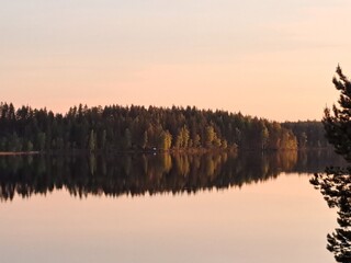 Sunset on the lake, Finland