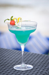 blue margarita or blue hawaii or cocktail