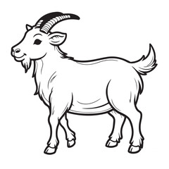 Goat line art vector on white background