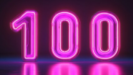 Neon number display reflecting creative achievement in vibrant design