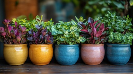 a group of potted plants