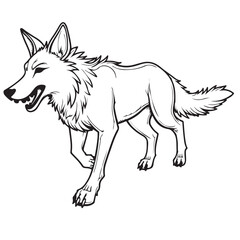 Jackal line art vector on white background