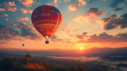 Obraz premium a hot air balloon with a basket