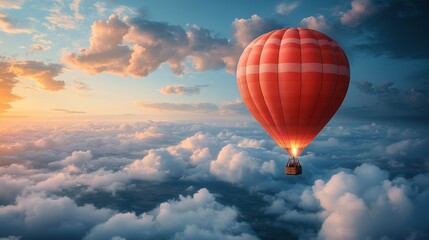 Fototapeta premium a hot air balloon with a basket