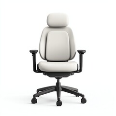 Ergonomic office chair with a white finish and adjustable features for comfort and support.