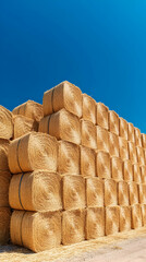 Fototapeta premium Hay Bale Wall Realistic Image