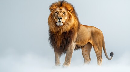 Obraz premium a lion standing on a white background