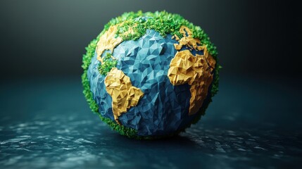 Fototapeta premium a low poly globe with continents