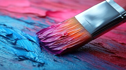 Fototapeta premium a paint brush with a colorful paint brush