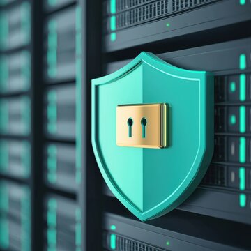 Illustration of a secure server icon representing tax data protection