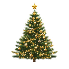 Fototapeta premium Isolated Christmas Tree with Decorations and Gifts