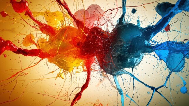 Illuminating Neural Pathways: Colorful Scientific Illustration of Brain Connections with Intricate Patterns