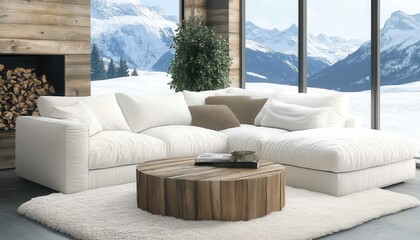 Modern Sectional Sofa in a Mountain View Home Interior Design