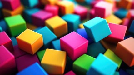 Obraz premium Vibrant Colorful Cubes Abstract Background