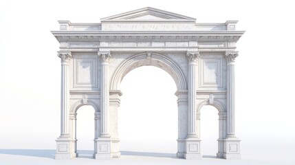 Classic white marble archway architectural design.