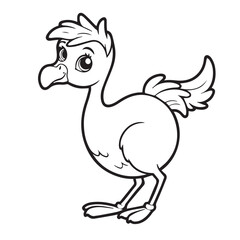 Emu  line art vector on white background
