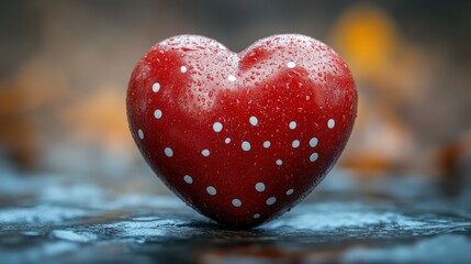 Obraz premium a red heart with white spots