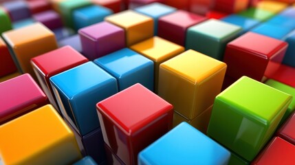 Obraz premium Vibrant Colorful Cubes Abstract Background