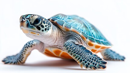Fototapeta premium a sea turtle with a white background