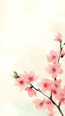 Pink Blossom Watercolor Illustration