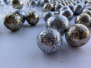Many small shiny balls for Christmas decorations