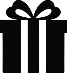 Gift box icon vector art isolated illustration on a white background. Gift box icons in Trendy Flat style. Gift box flat line silhouette set. Vector illustration.