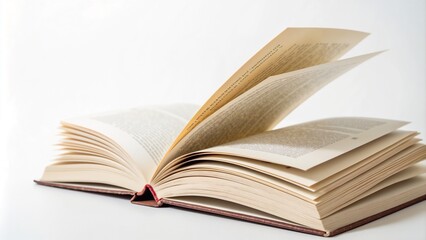 Naklejka premium open book, pages turning, reading material, literature concept, for book lovers, copy space