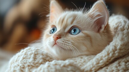 Obraz premium a white cat with big eyes