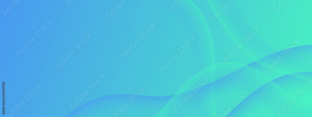 Poster modern blue abstract background with circle shape waves and gradient color