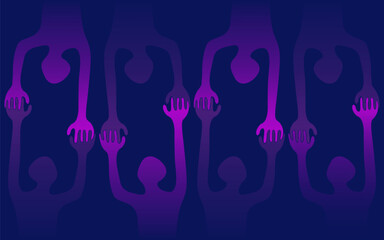 abstract background, flat design elements, togetherness theme, vector shapes easy to edit