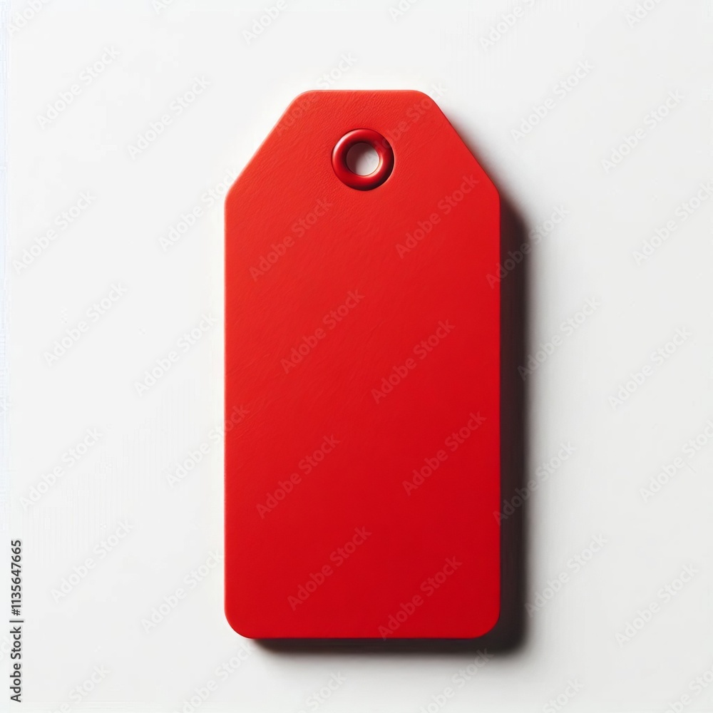 Aufkleber blank red price tag with no string on white background