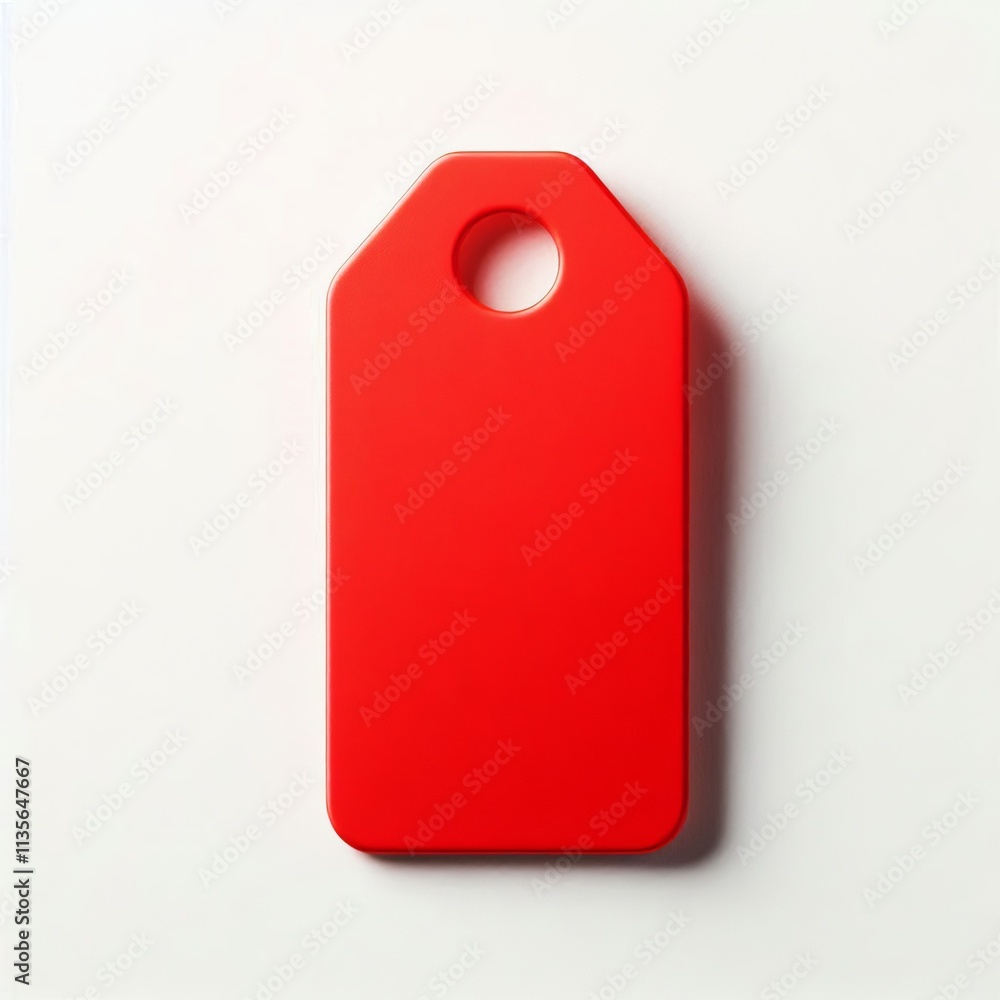 Aufkleber blank red price tag with no string on white background