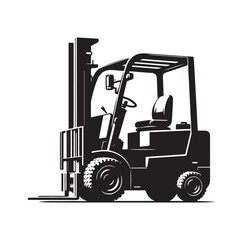 a forklift machine silhouette vector illustration