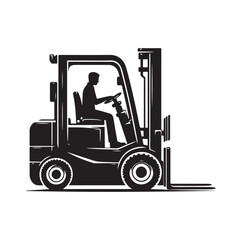 a forklift machine silhouette vector illustration