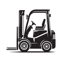 a forklift machine silhouette vector illustration