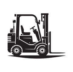 a forklift machine silhouette vector illustration