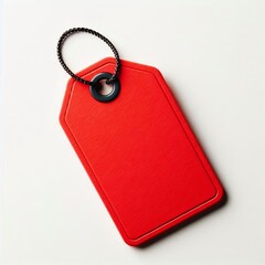 Blank red Price Tag on white background