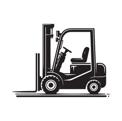 a forklift machine silhouette vector illustration
