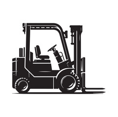 a forklift machine silhouette vector illustration