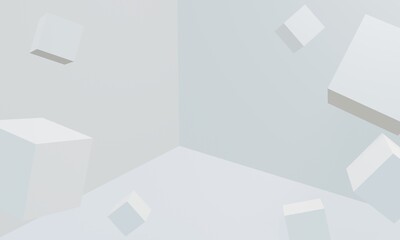 白い立方体が漂う空間