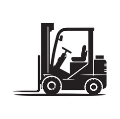 a forklift machine silhouette vector illustration