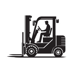 a forklift machine silhouette vector illustration