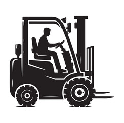 a forklift machine silhouette vector illustration