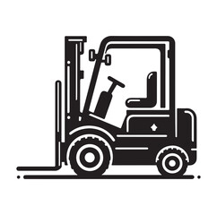 a forklift machine silhouette vector illustration