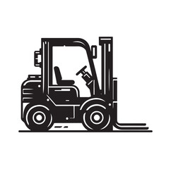 a forklift machine silhouette vector illustration