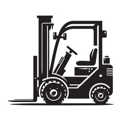 a forklift machine silhouette vector illustration